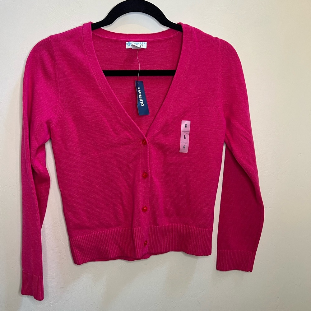 Pink Cardigan Sweater Old Navy‎ Large 10/12 valentines